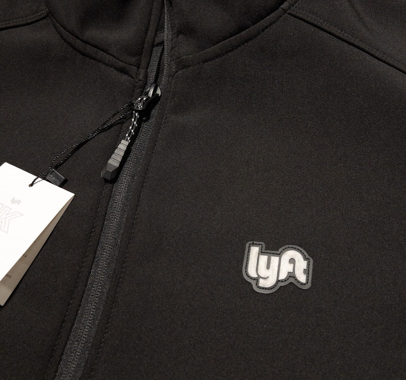 Lyft 1K Jacket Men's 2XL Black Soft Shell Fleece Lined Full Zip Logo New