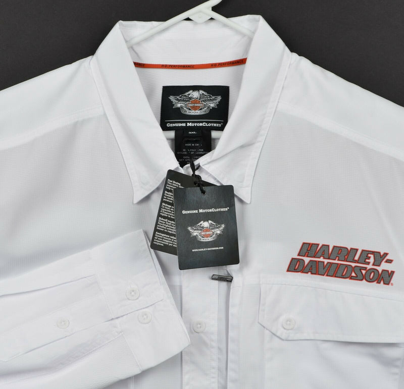 Harley-Davidson Men's 3XL Vented Performance White Garage Mechanic Biker Shirt