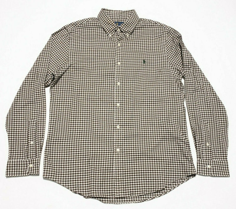 Polo Ralph Lauren Flannel Button-Down Shirt Brown Check Men's XL Slim Fit