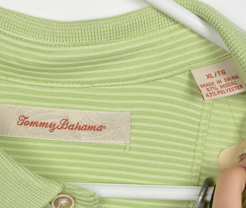 Tommy Bahama Men's XL Superfecta Stripe Pale Green Tea Modal Poly Polo Shirt