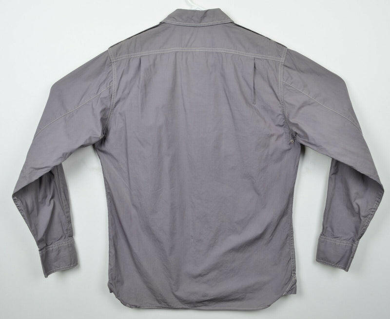 CC Filson Men's Small Safari Hunting Purple/Gray Button-Front Shirt STAIN