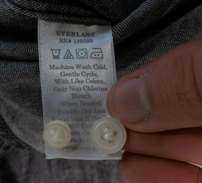 Everlane Denim Shirt Men's Large Button-Down Gray Long Sleeve Jean Shirt