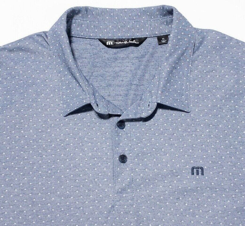 Travis Mathew Polo XL Men's Polka Dot Blue Golf Polyester Wicking Short Sleeve