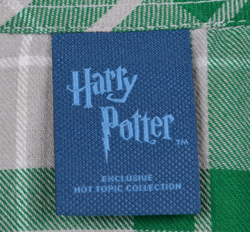 Harry Potter Women’s Medium Slytherin Green Plaid Hot Topic Flannel Shirt