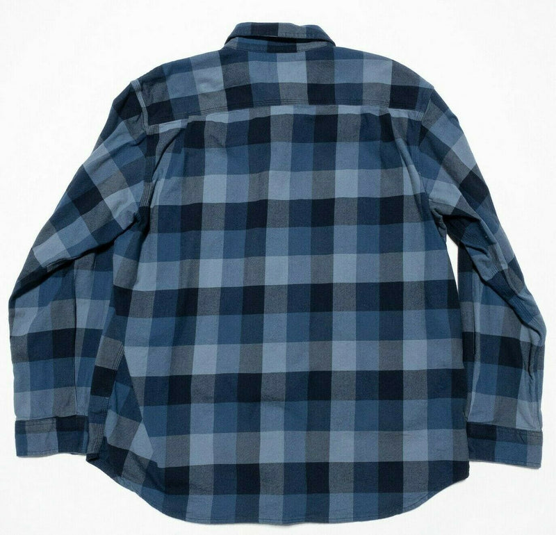 Carhartt Rugged Flex Relaxed Fit Flannel Shirt Men's XL Blue Check 104448