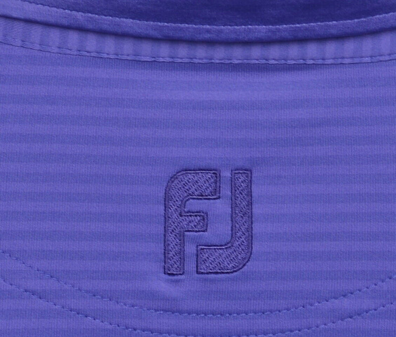 FootJoy Men's Large Purple Striped Wicking FJ Golf Performance Polo Shirt