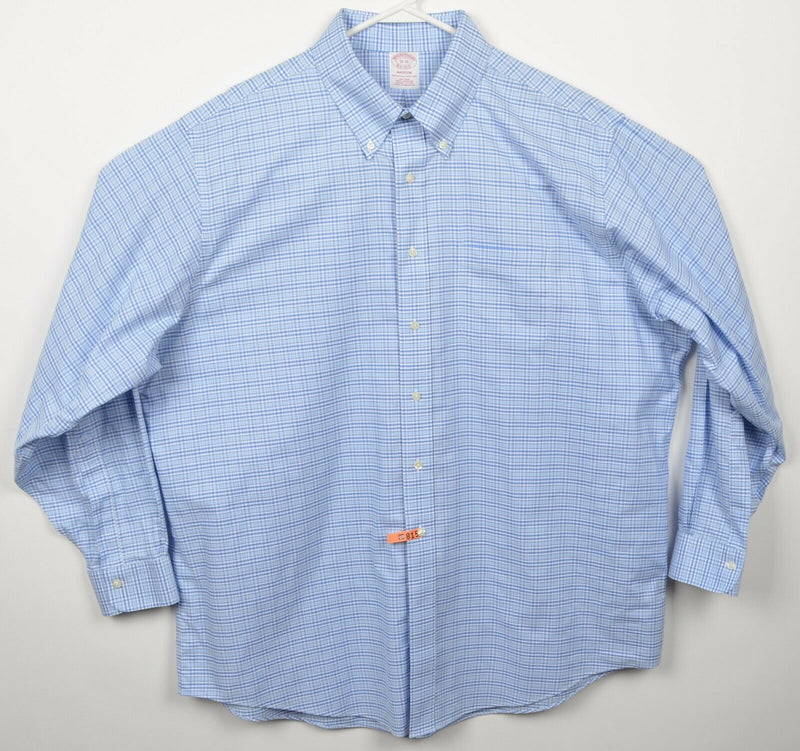 Brooks Brothers Men's 18-36 Non-Iron Blue Striped Madison Button-Down Shirt