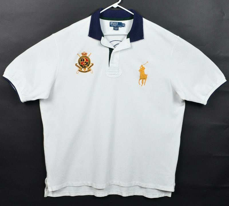 Polo Ralph Lauren Men's 2XLT Tall Big Pony White Crest Embroidered Polo Shirt