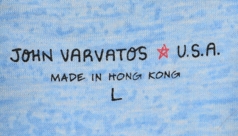 John Varvatos USA Men's Sz Large Heather Blue Polyester Blend Pocket Polo Shirt