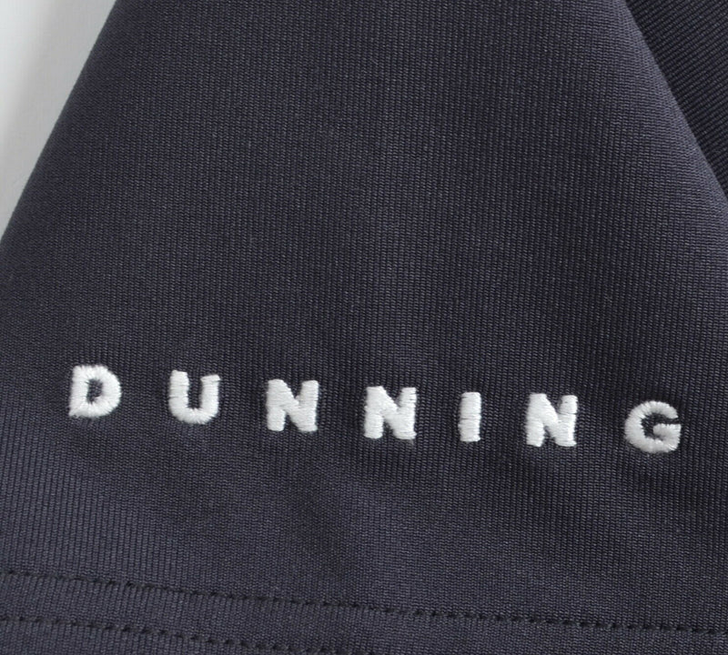 Dunning Golf Men's Large Dark Gray Striped CoolMax Performance Golf Polo Shirt