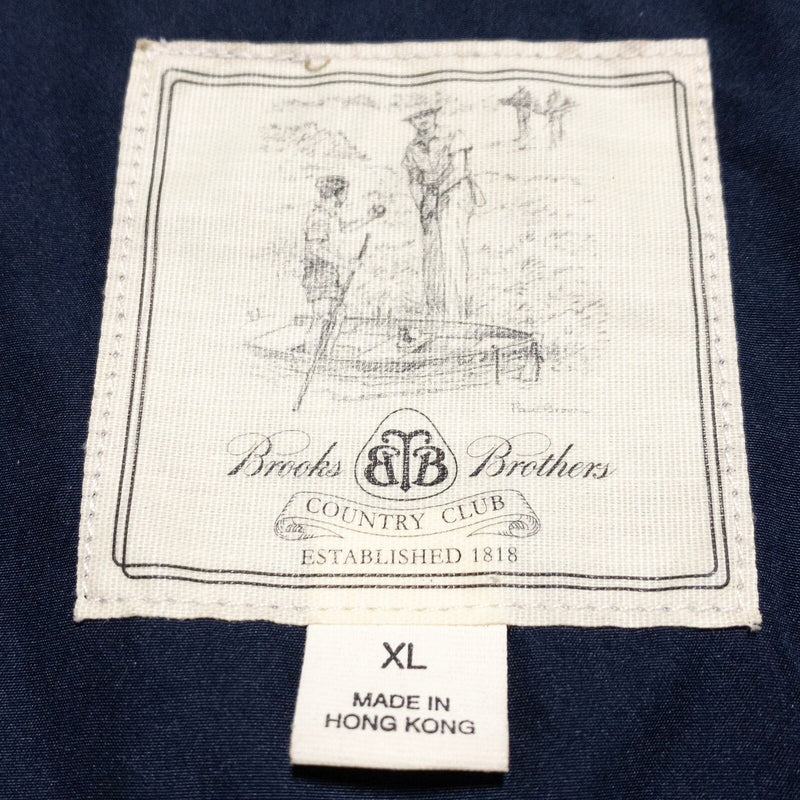 Brooks Brothers Vest Men's XL Pullover 1/4 Zip Country Club Windbreaker Blue