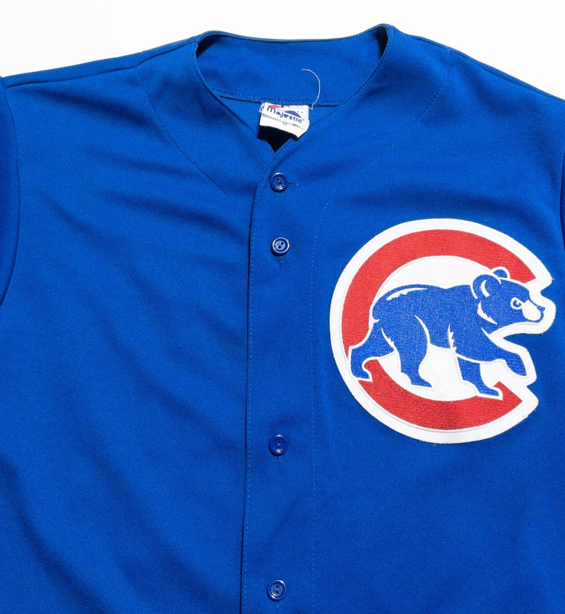 Chicago Cubs Jersey Men's Medium Majestic Blue Sewn Baseball MLB Made in USA