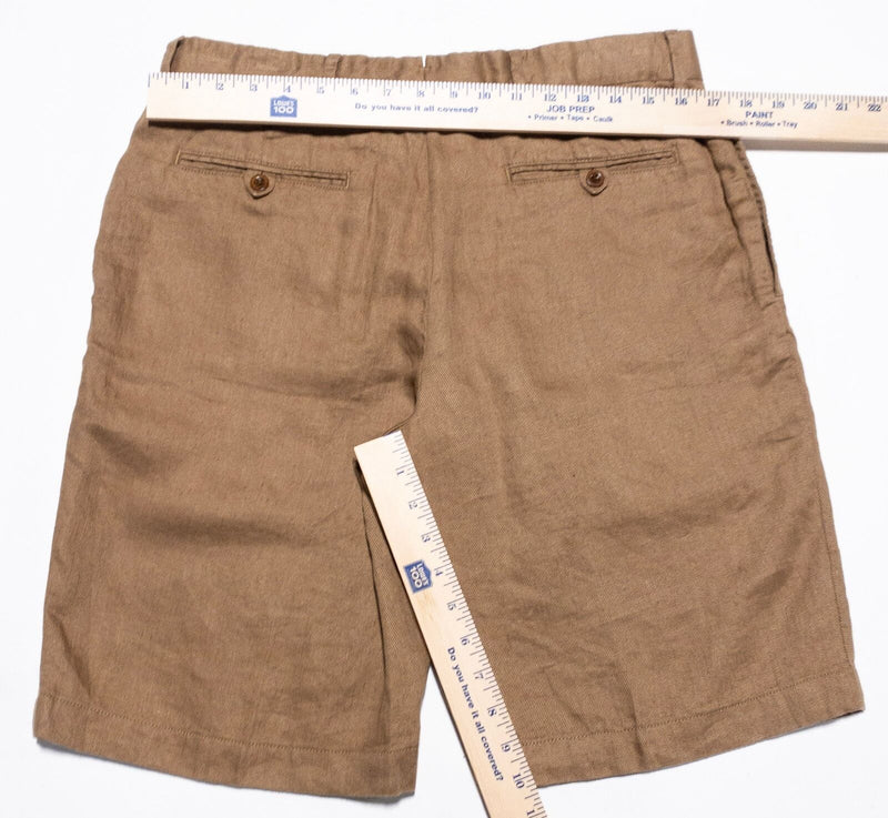 Polo Ralph Lauren Linen Shorts Men's 33 Brown Beige 10.5" Inseam Preppy New
