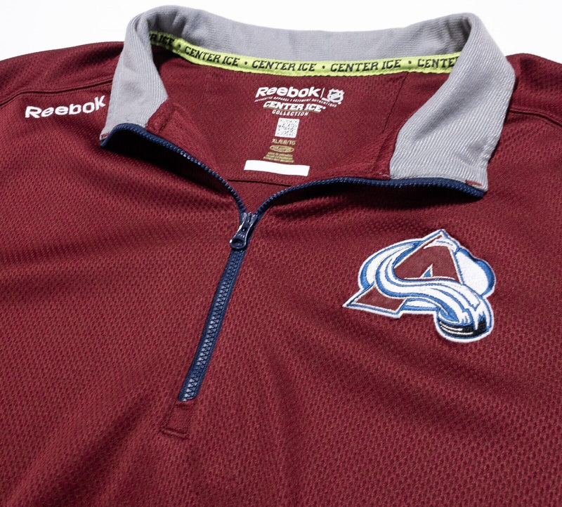 Colorado Avalanche 1/4 Zip Men's XL Reebok Center Ice Long Sleeve Pullover Red