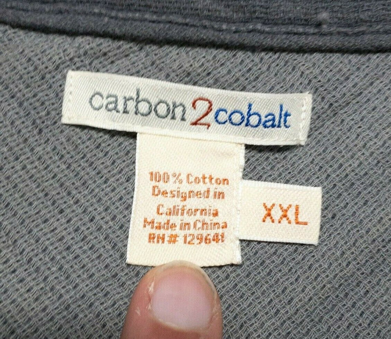 Carbon 2 Cobalt Button Shirt 2XL Men's Gray Short Sleeve Button-Front