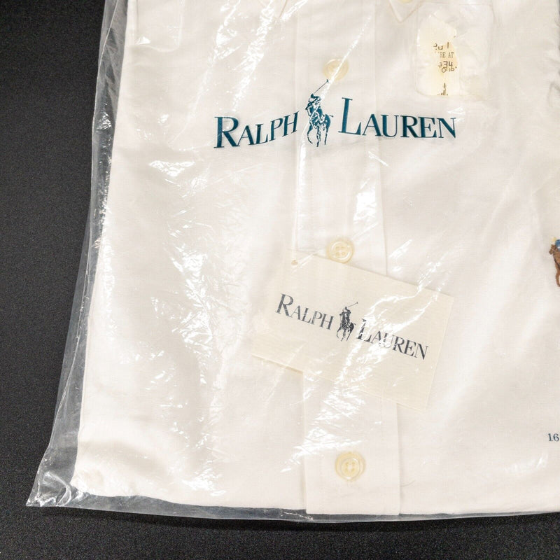 Polo Ralph Lauren Shirt Men's 16.5-33 Yarmouth Vintage Solid White Button-Down