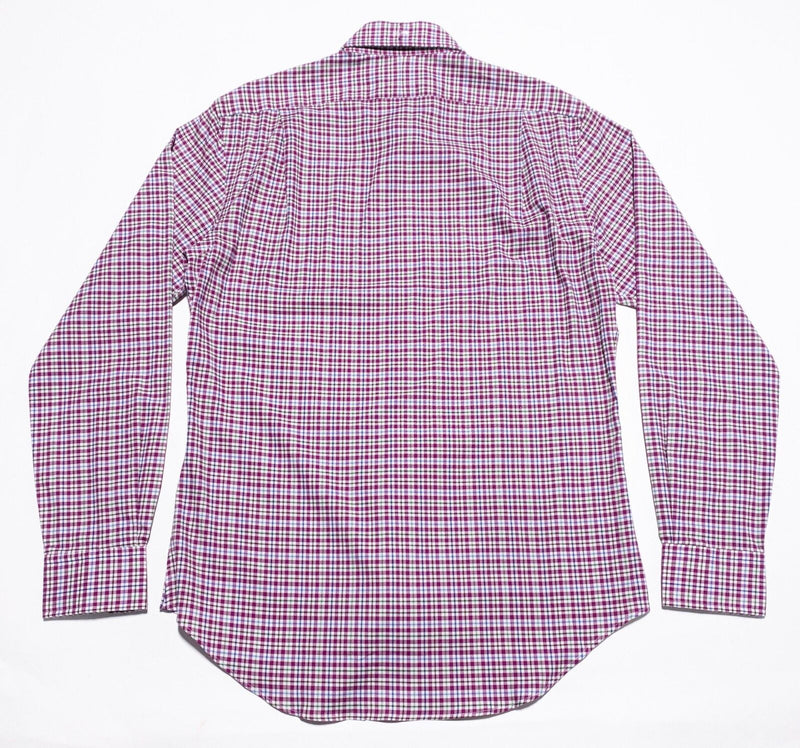 Polo Ralph Lauren Shirt Men's Medium Slim Fit Button-Up Pink/Purple Plaid Check