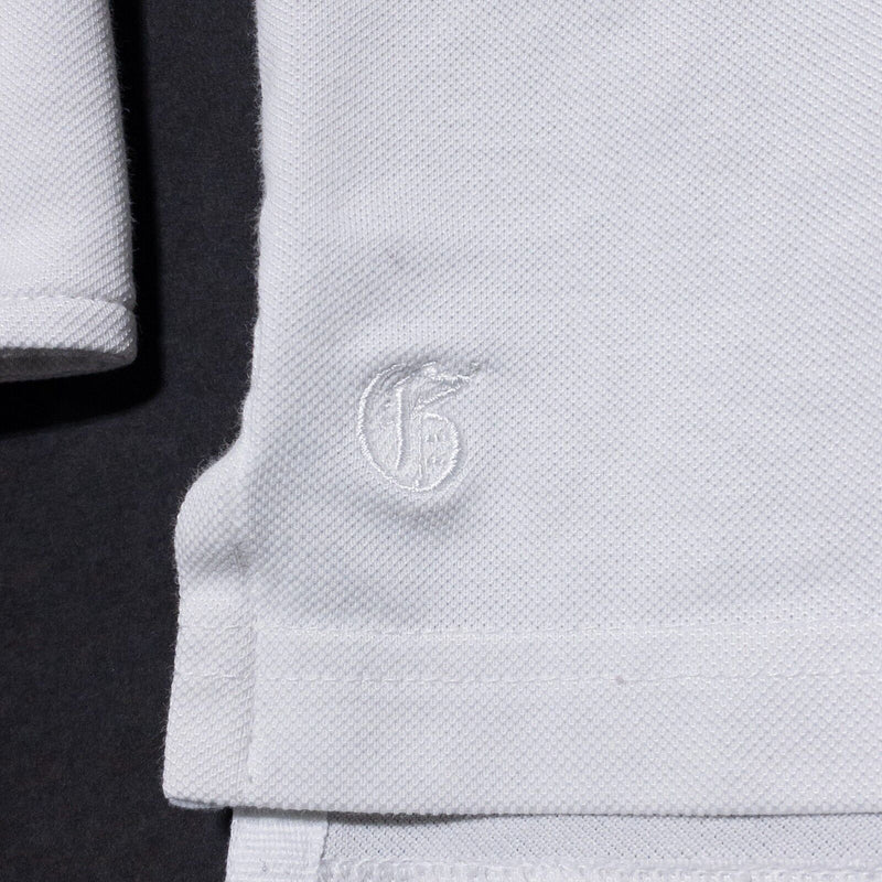 Greyson Golf Polo Men's Large Long Sleeve Shirt Solid White Cotton Nylon Blend
