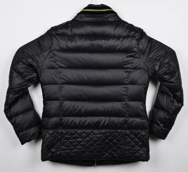 Sam Edelman Women's Down Puffer Black Gold Full Zip Hooded Jacket