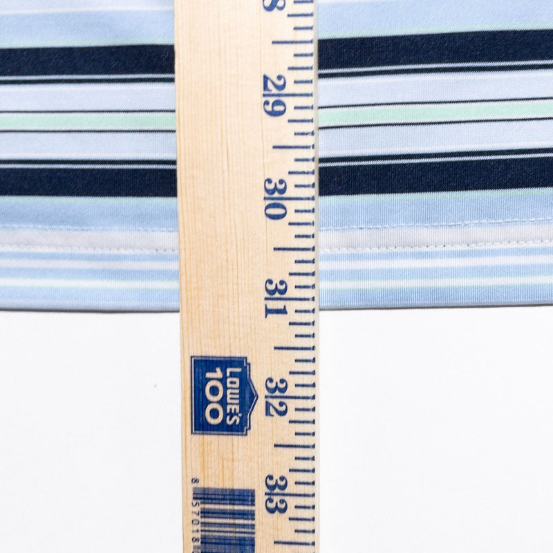 johnnie-O Prep-Formance Golf Polo Shirt Men's Large Blue Striped Wicking Stretch