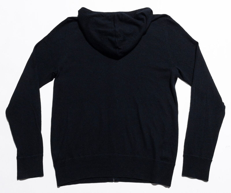 AllSaints Merino Zip Hoodie Sweater Men's Tag XL Fits Medium Mode Knit Black