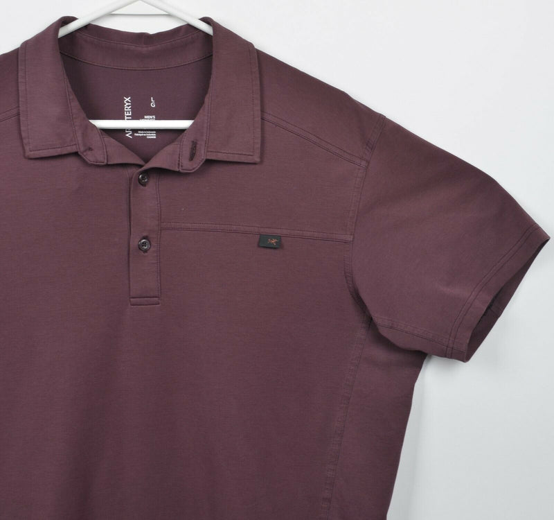 Arc'teryx Men's Large Maroon Purple/Red Technical Travel Captive Polo Shirt