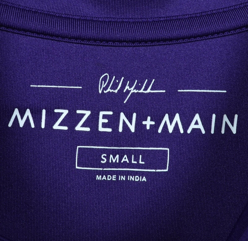 Mizzen+Main Phil Mickelson Men's Small Solid Dark Purple Wicking Golf Polo Shirt