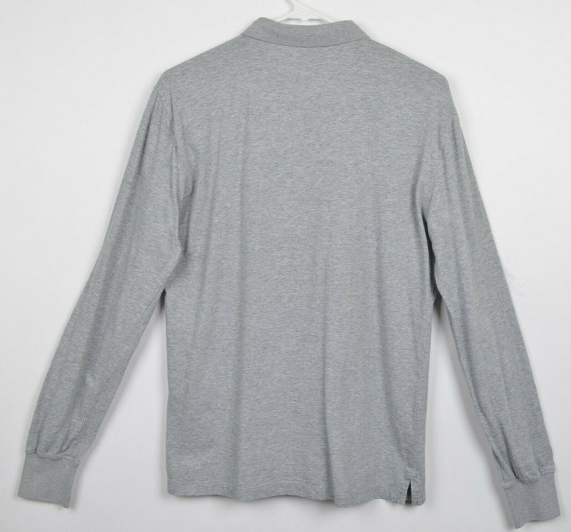 Brunello Cucinelli Men's Medium Slim Fit Heather Gray Long Sleeve Polo Shirt