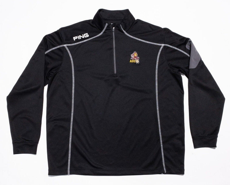 ASU Arizona State Golf Jacket Men's XL Ping 1/4 Zip Performance Pullover Black