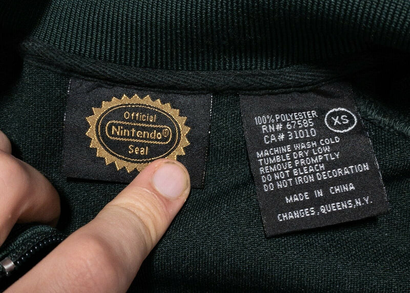 Nintendo Legend of Zelda Men's XS Crest Logo Green Gold Full Zip Track Jacket