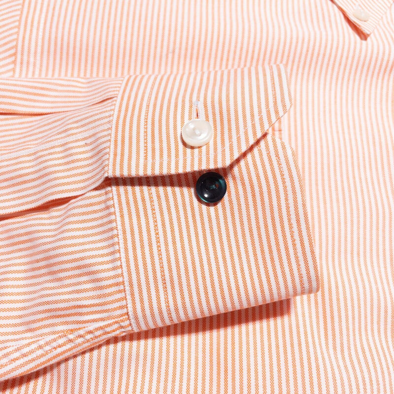 Eton Slim Dress Shirt Men's Medium 40 (15 3/4) Orange Striped Button-Down Fulham