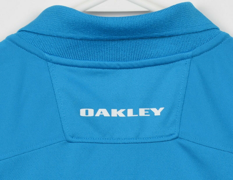 Oakley Hydrolix Men's Large Regular Fit Blue Geometric Wicking Golf Polo Shirt