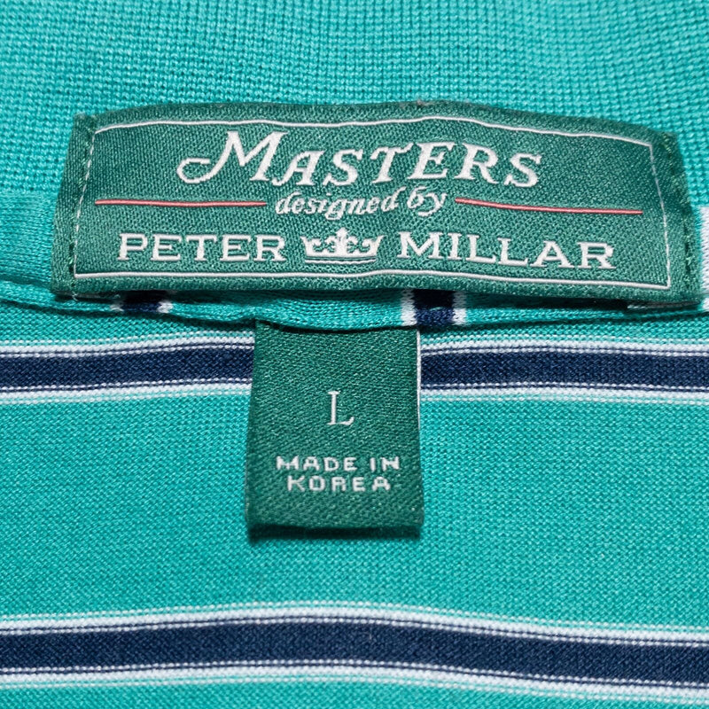 Peter Millar Masters Polo Shirt Men's Large Green Striped Augusta National Golf