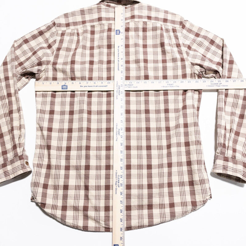 Filson Flannel Shirt Men's Large Long Sleeve Brown Plaid Check Wildwood