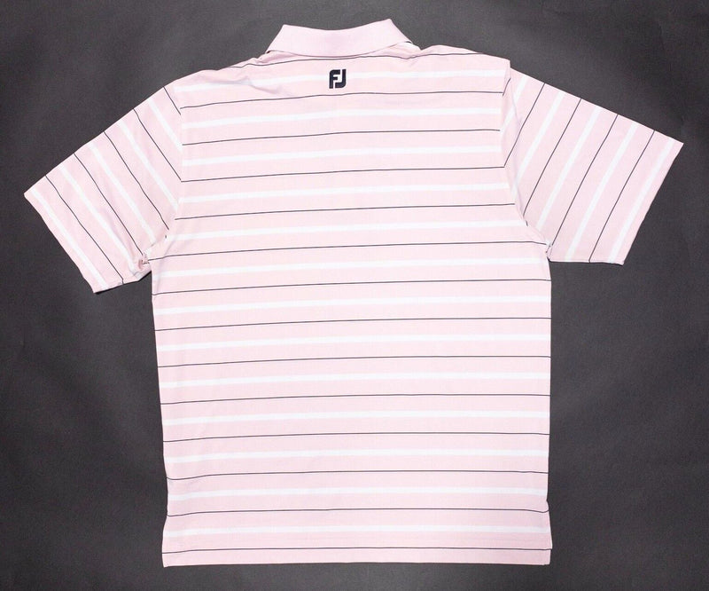 FootJoy Golf Shirt XL Men's Polo Pink White Striped Wicking Performance Stretch