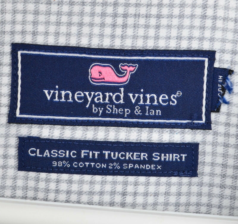 Vineyard Vines Men's 2XL? Classic Fit Tucker Gray Cotton Spandex Blend Shirt