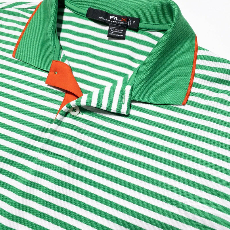 RLX Ralph Lauren Polo Medium Men's Golf Shirt Wicking Stretch Green Striped