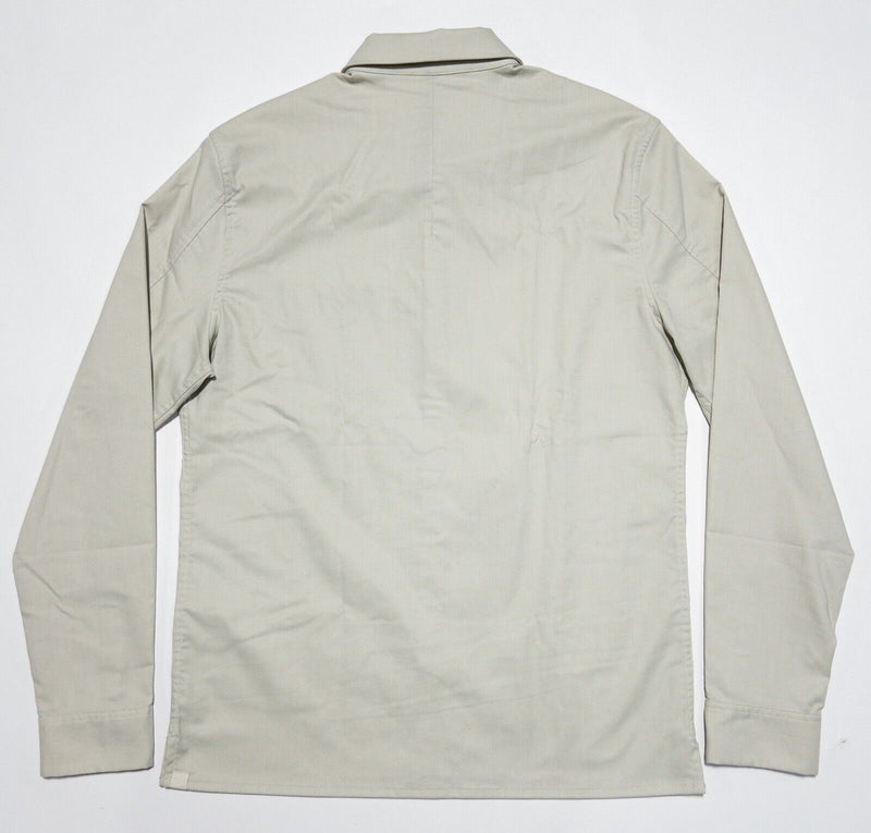 Lululemon Shirt Men's Medium Button-Front Long Sleeve Khaki Tan Athleisure