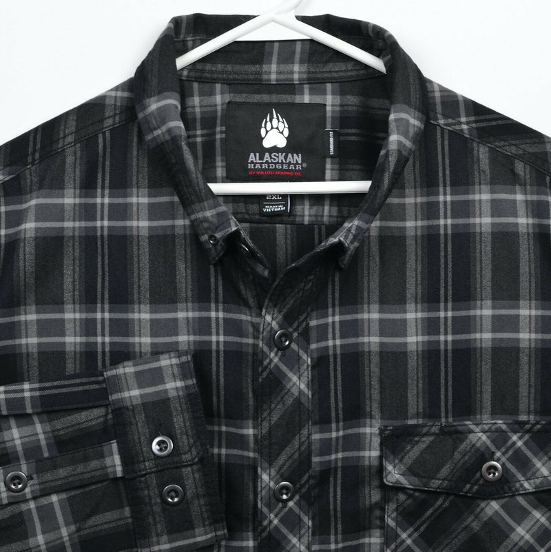 Alaskan Hardgear Men's 2XL Flannel Black Gray Plaid Duluth Trading Co. Shirt