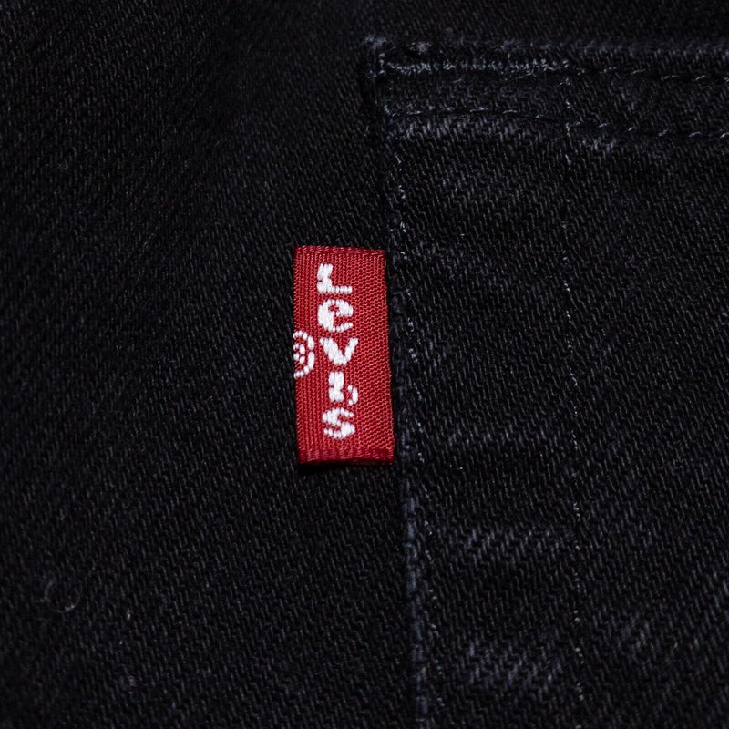 Levi's 501 Jeans Men's 30x32 Black Denim Pants Straight Leg Stretch Red Tab