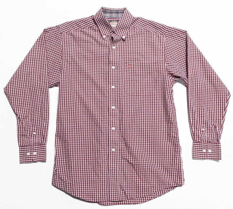 Ariat Shirt Men’s Small Wrinkle Free Red Plaid Rodeo Western Cowboy Button-Down
