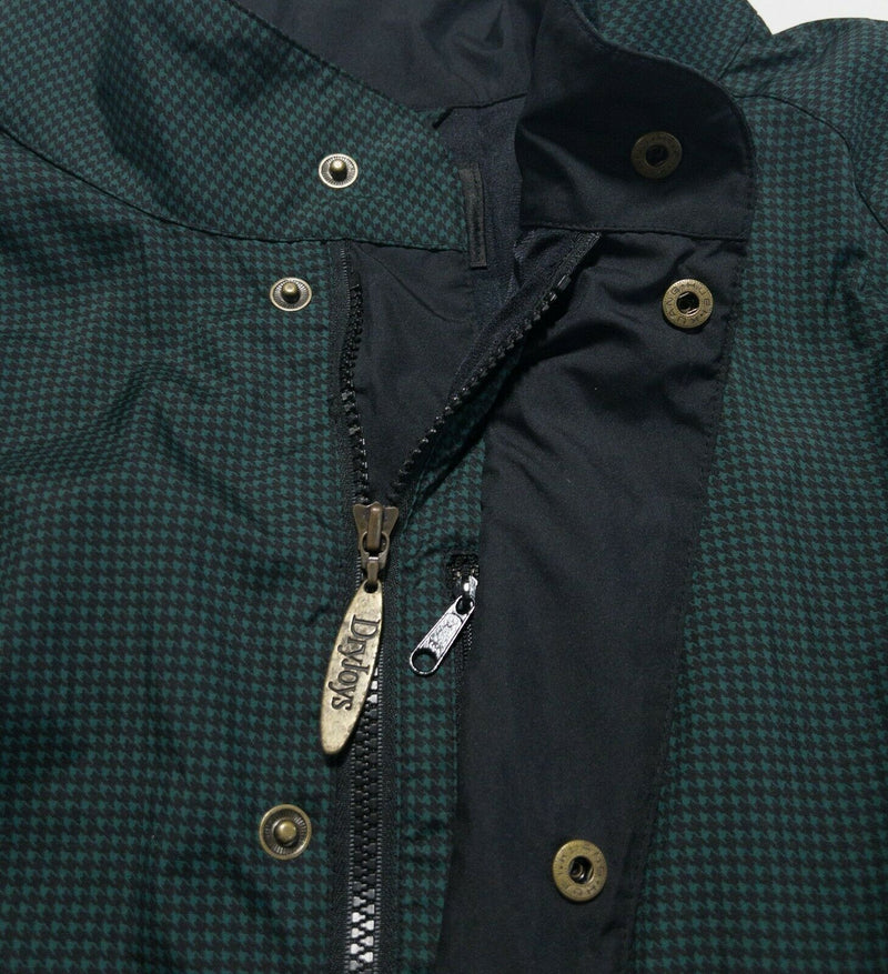 FootJoy DryJoys Men's 2XL Green Black Houndstooth Full Zip Wind Rain Golf Jacket