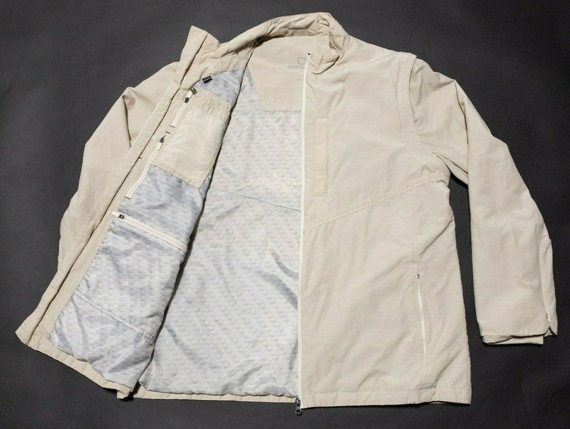 SCOTTeVEST Multi-Pocket Travel Jacket Convertible Vest Beige Women's XL