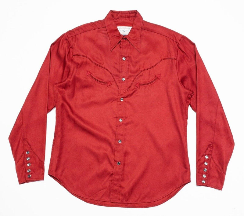 Ralph Lauren Pearl Snap Shirt Women's 6 Western Red Smile Pocket Vintage Rayon