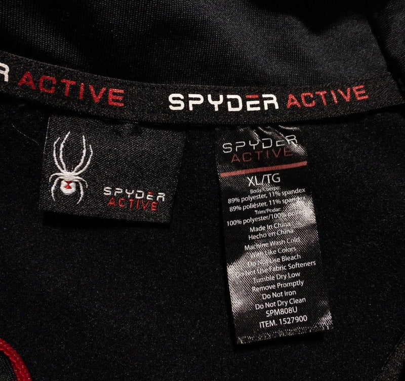Spyder Active 1/4 Zip Men's XL Pullover Jacket Wicking Black Logo Stretch
