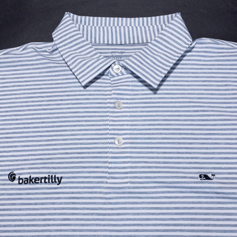 Vineyard Vines Performance Polo Shirt Men's Large Baker Tilly Consulting Wicking