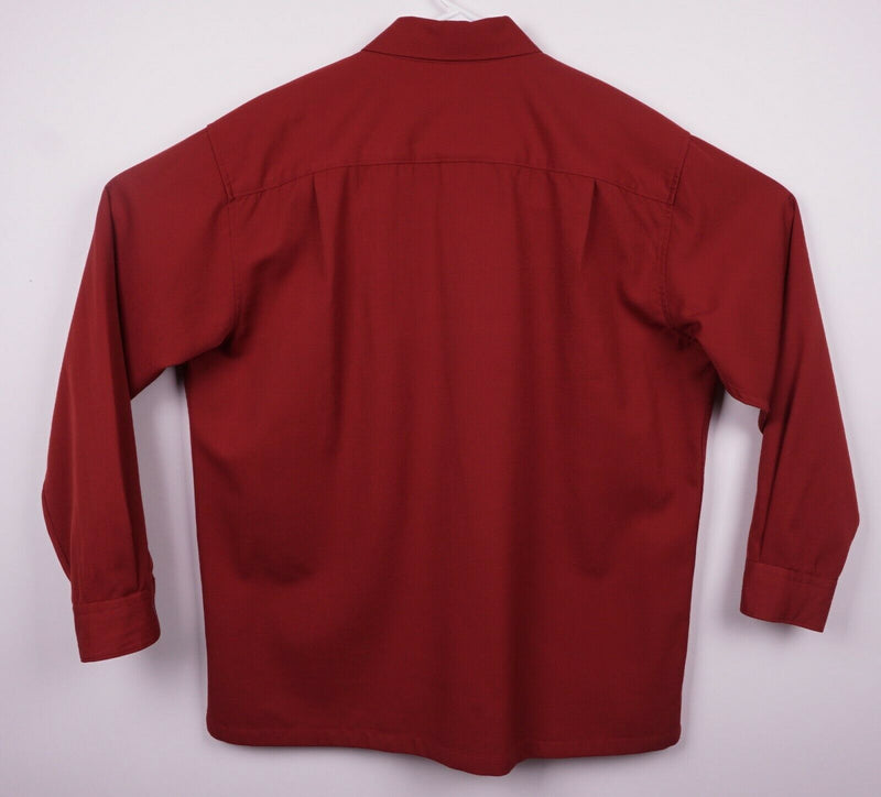Pendleton Men's Sz Large 100% Wool Solid Red/Orange "Riviera" Flannel Shirt