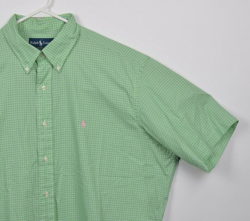 Polo Ralph Lauren Men's XL Classic Fit Green Plaid Check Button-Down Shirt