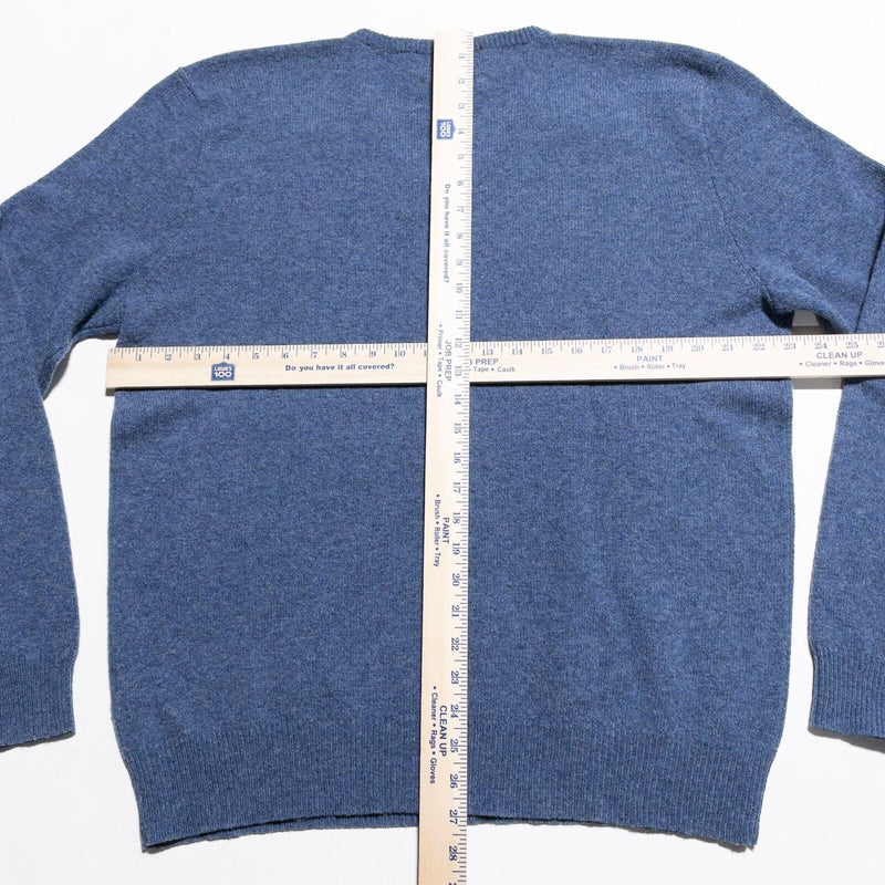 Polo Ralph Lauren Lambswool Sweater Men's Large V-Neck Pullover Blue Preppy