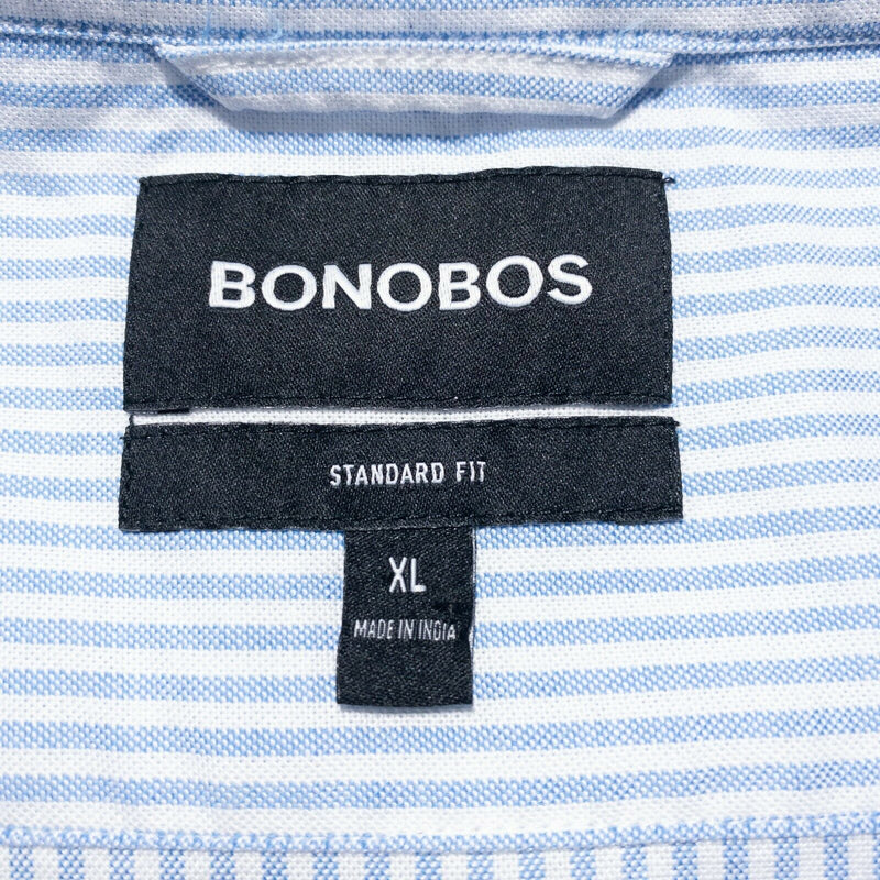 Bonobos Men's XL Standard Fit Blue White Striped Oxford Button-Down Shirt